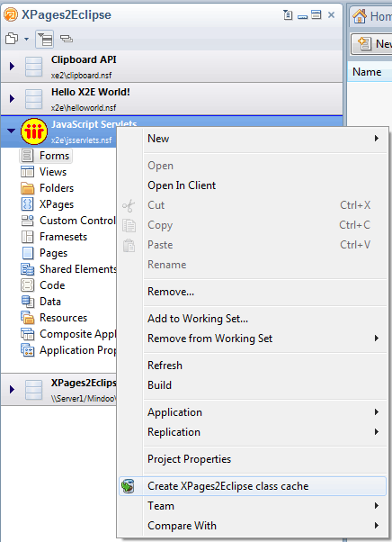 Context menu action in Domino Designer Context menu action in Domino Designer